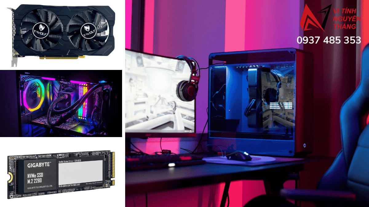 Các linh kiện build PC thiết kế đồ họa gồm CPU, VGA, RAM và SSD