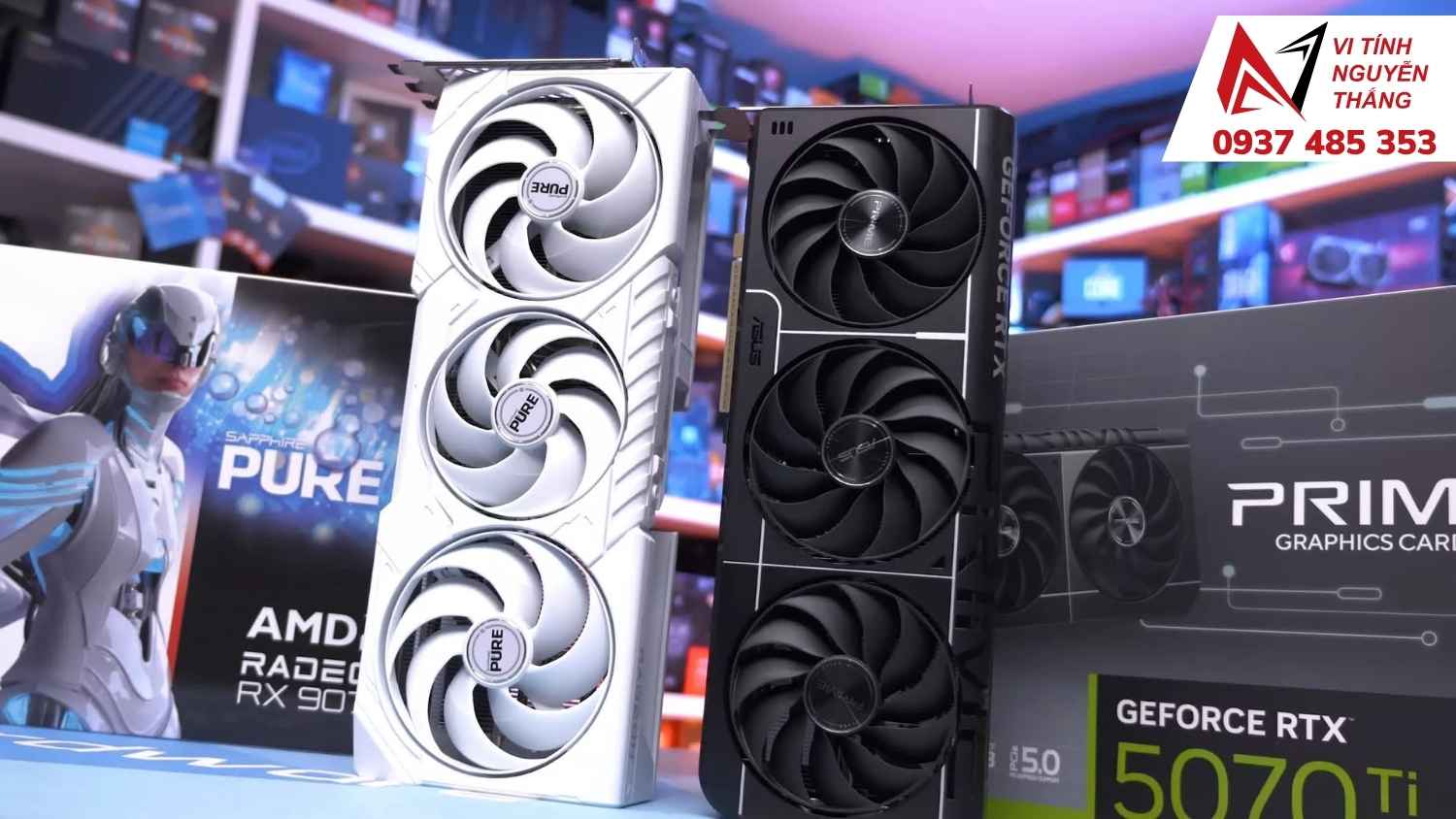 So sánh VRAM 16GB RX 9070 và 12GB RTX 5070