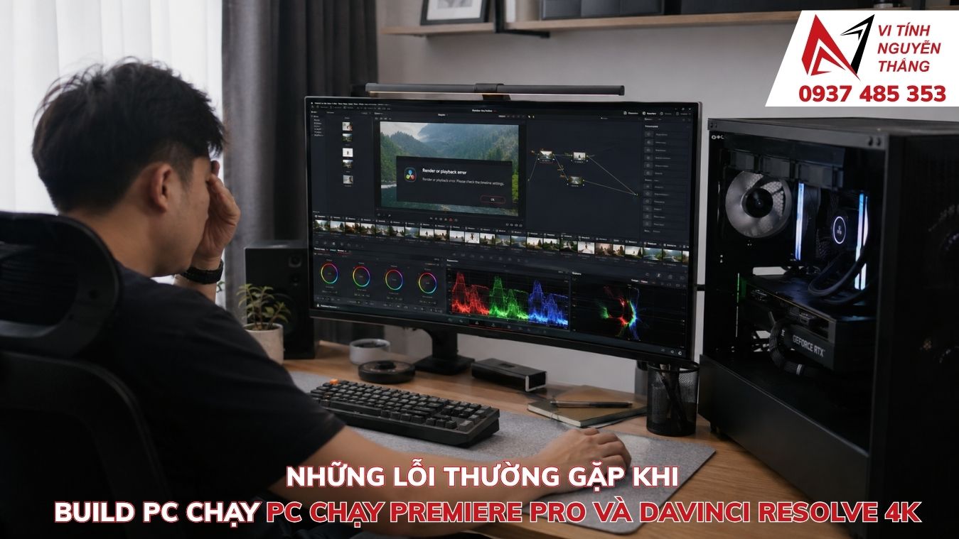 Những lỗi thường gặp khi build PC chạy Premiere Pro và DaVinci Resolve 4K để edit video 4K