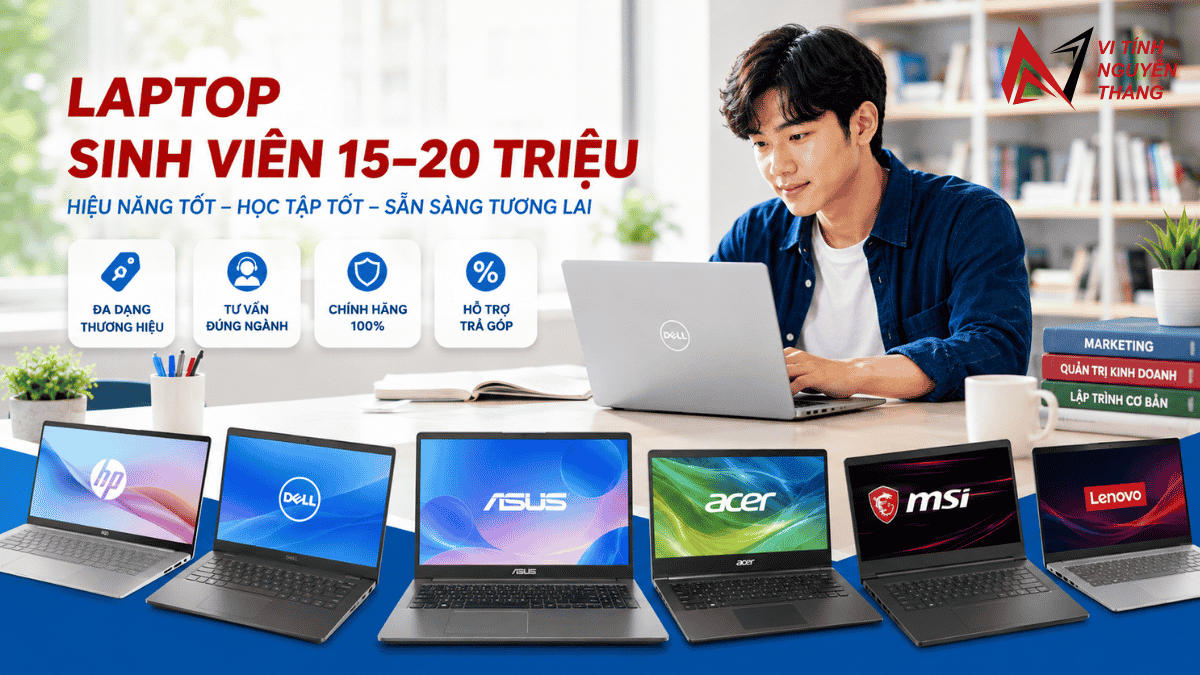 Tư vấn chọn laptop sinh viên 15 đến 20 triệu năm 2026