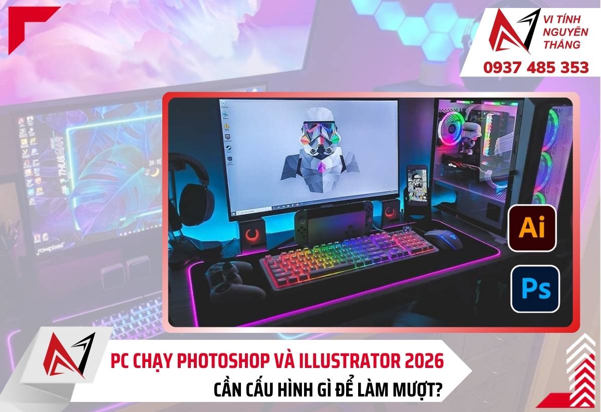 Bộ PC chạy Photoshop Illustrator hoàn chỉnh tại Vi Tính Nguyễn Thắng