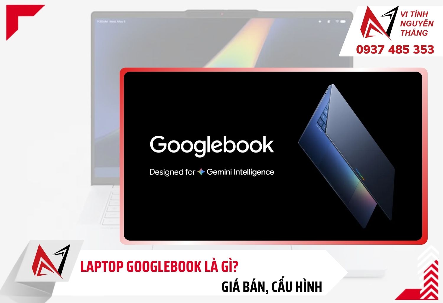 Laptop Googlebook tích hợp Gemini AI mở đặt trước từ 899 USD