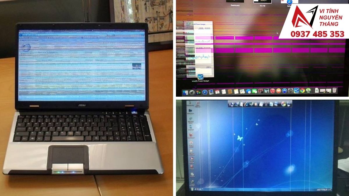 Màn hình laptop bị sọc dọc và điểm chết