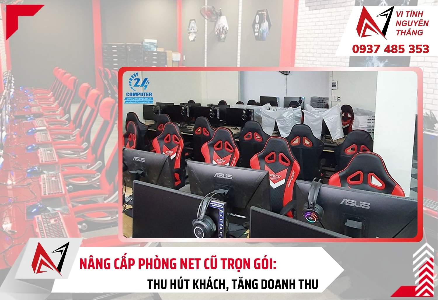 Phòng net trước và sau khi nâng cấp do Vi Tính Nguyễn Thắng thực hiện