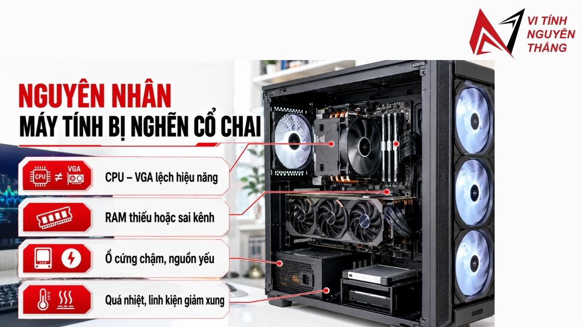 Nguyên nhân nghẽn cổ chai PC đến từ chênh lệch CPU, VGA, RAM và ổ cứng
