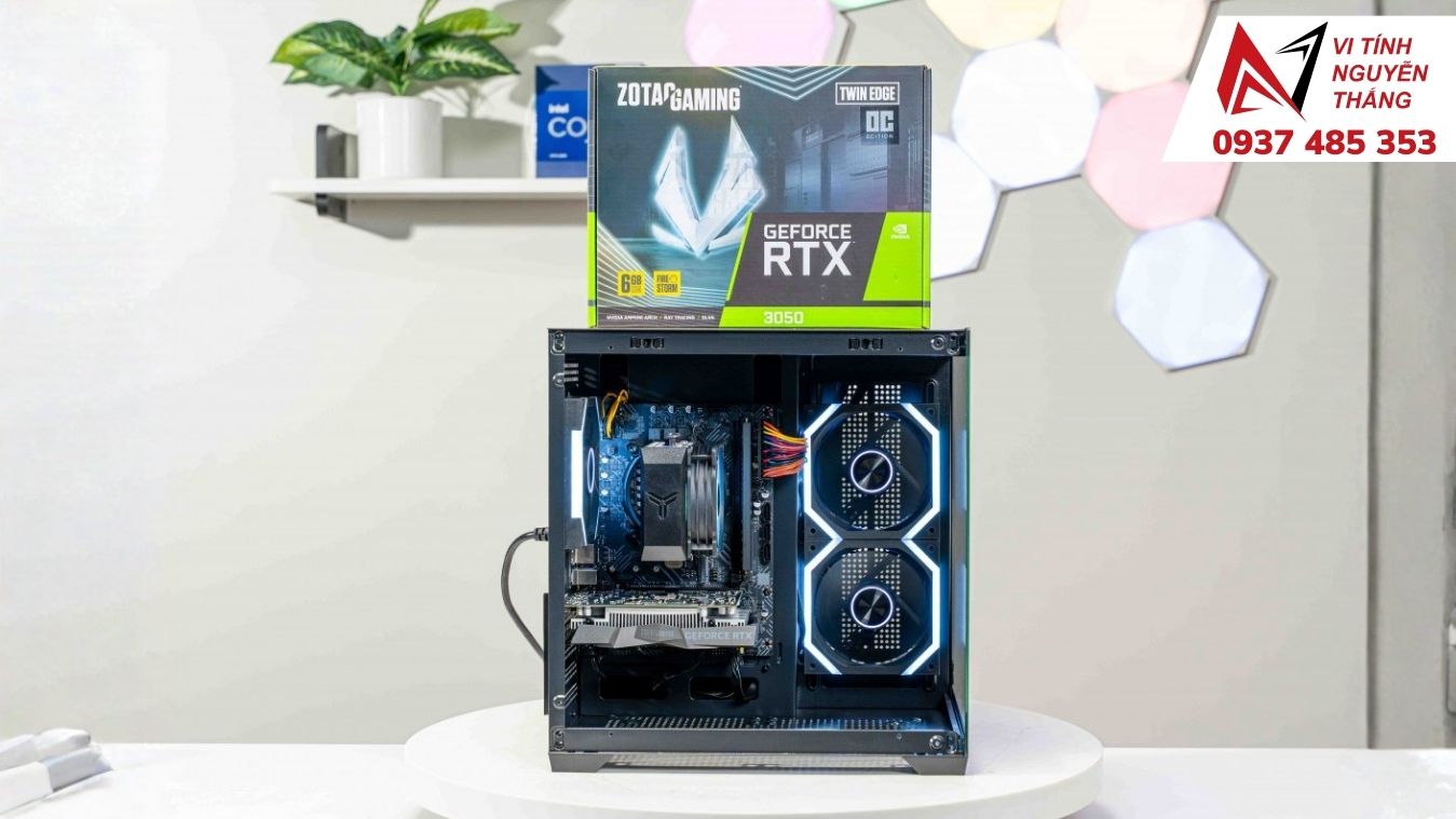 CPU, card đồ họa, 2 thanh RAM và SSD NVMe dùng để build PC chơi PUBG