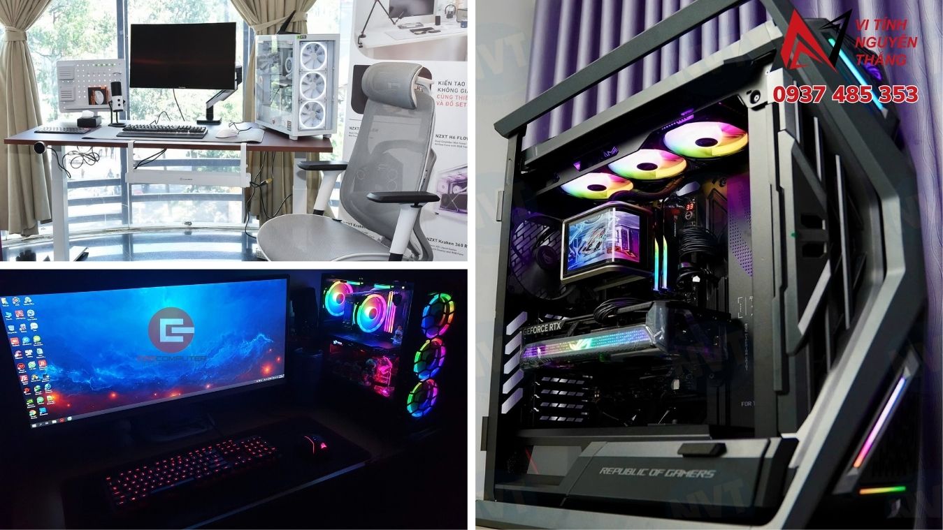 PC dual Xeon treo game đang chạy thử tại cửa hàng Vi Tính Nguyễn Thắng