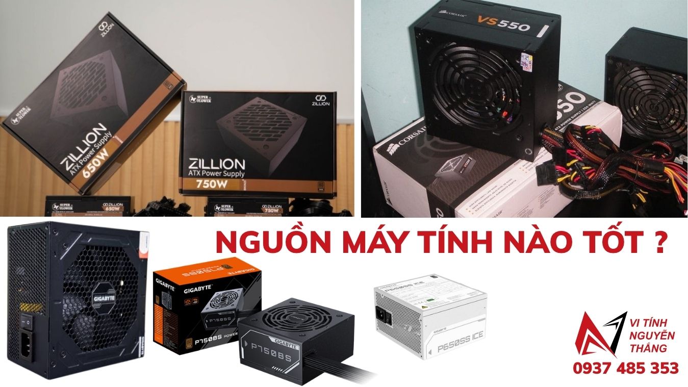 Nhiều bộ nguồn máy tính ATX của các hãng khác nhau đặt cạnh nhau