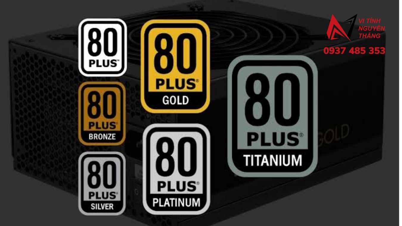 Nhãn chứng nhận 80 Plus Gold in trên vỏ bộ nguồn máy tính