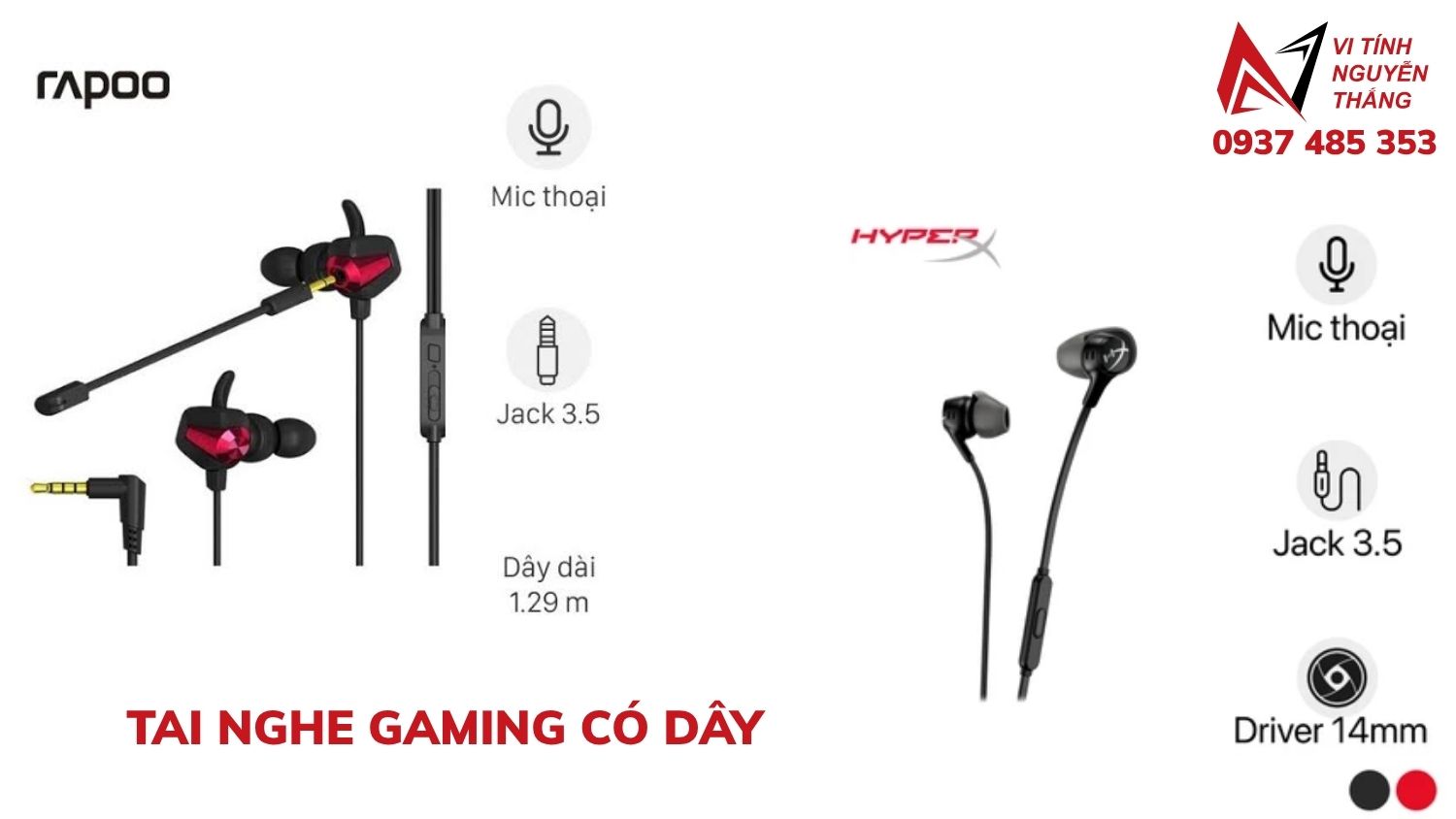 Tai nghe có dây cho người chơi game