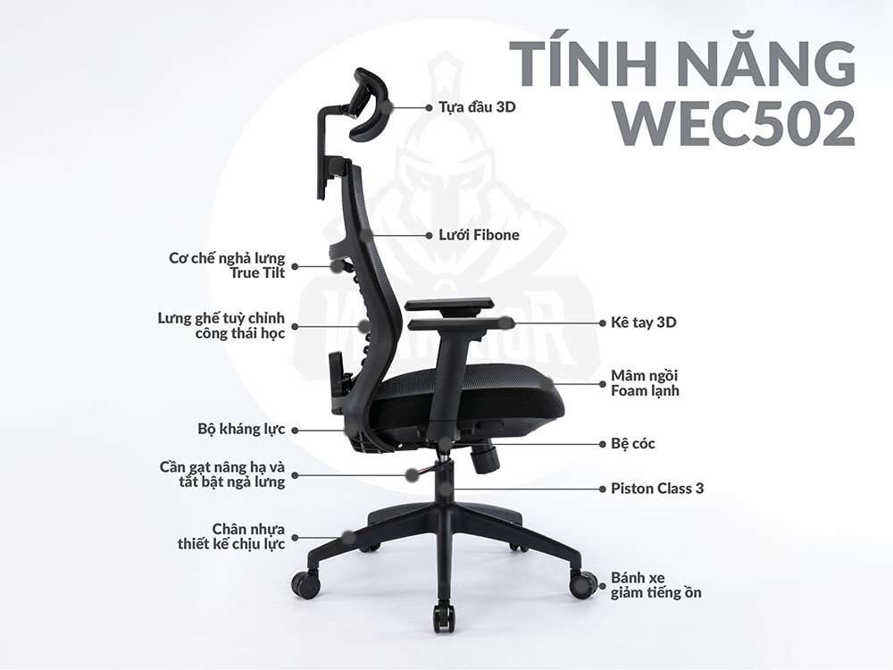 Tính năng của ghế WARRIOR WEC502