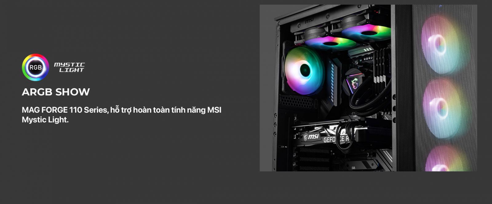 Vỏ case MSI MAG FORGE 110R (Mid Tower/Màu Đen)