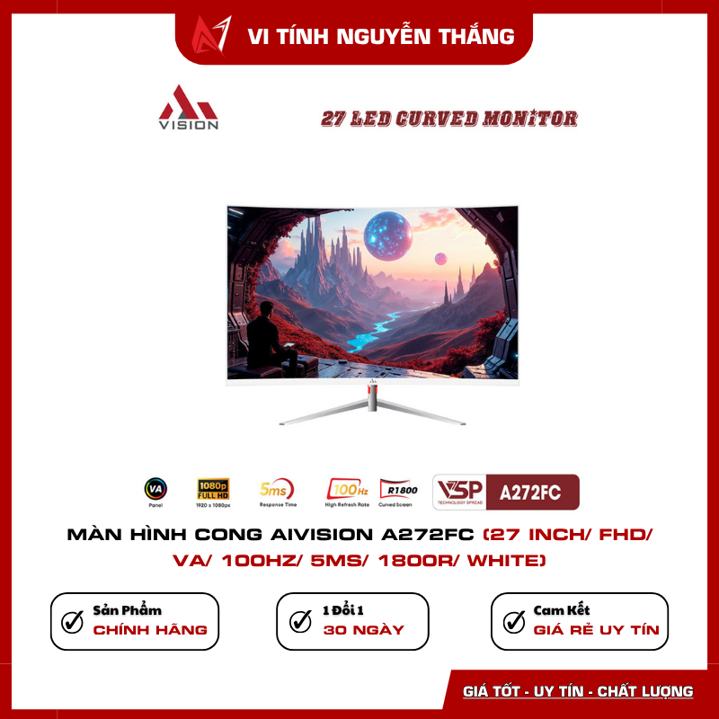 Màn hình cong Aivision A272FC tần số quét 100Hz