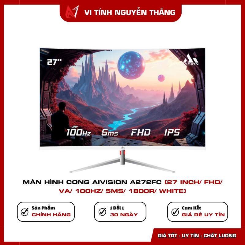 Màn hình Aivision A272FC phản hồi 5ms chơi game phổ thông