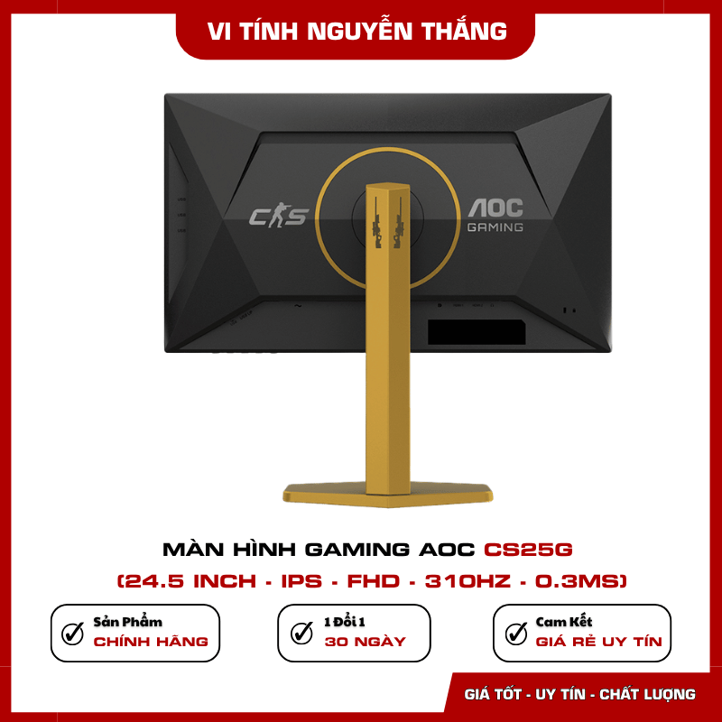 Màn hình AOC CS25G sử dụng tấm nền Fast IPS phản hồi 0.3ms MPRT
