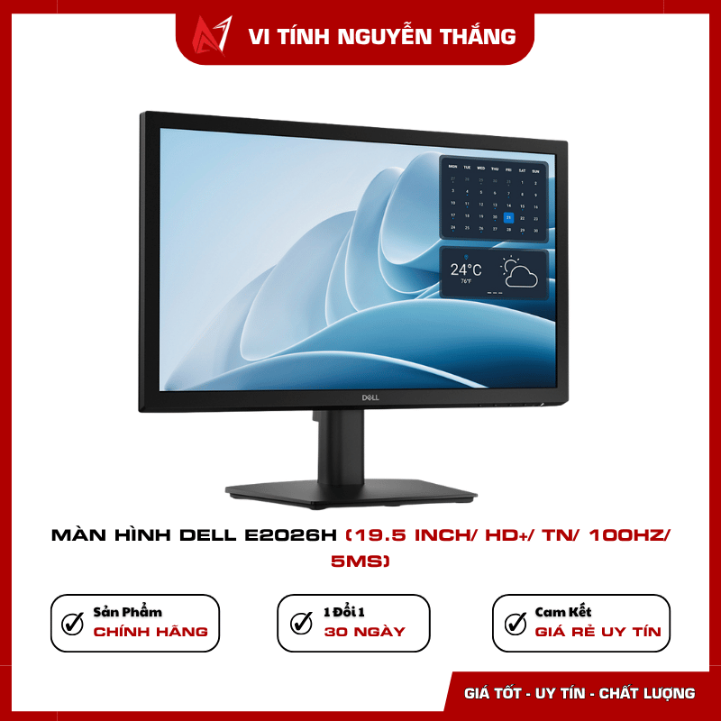 Dell E2026H độ phân giải HD+ 1600 x 900 cho văn phòng