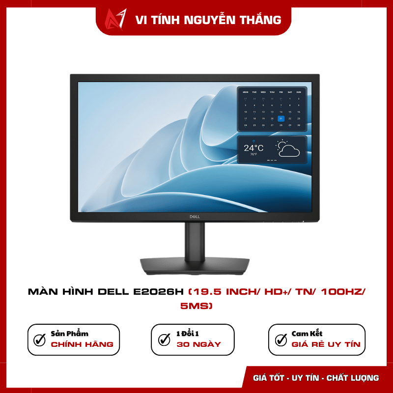 Màn hình Dell E2026H 19.5 inch HD+ thiết kế gọn gàng
