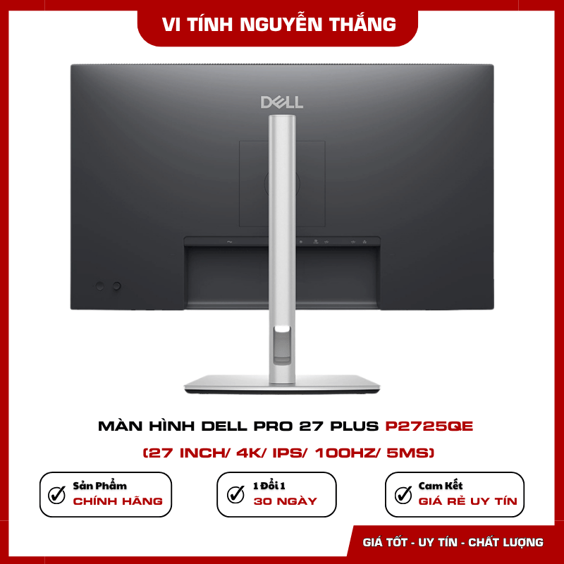 Hệ thống cổng USB-C Hub và RJ45 trên Dell Pro 27 Plus P2725QE