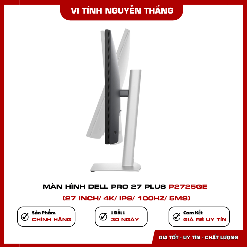 Tấm nền IPS 99 phần trăm sRGB trên màn hình Dell P2725QE