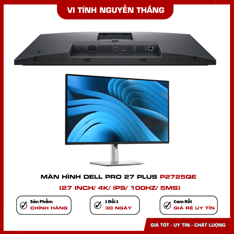 Màn hình Dell P2725QE tần số quét 100Hz phản hồi 5ms