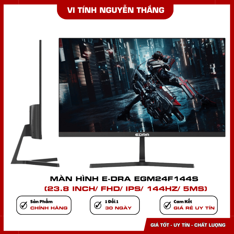 Cổng kết nối và chuẩn VESA màn hình E-Dra EGM24F144S
