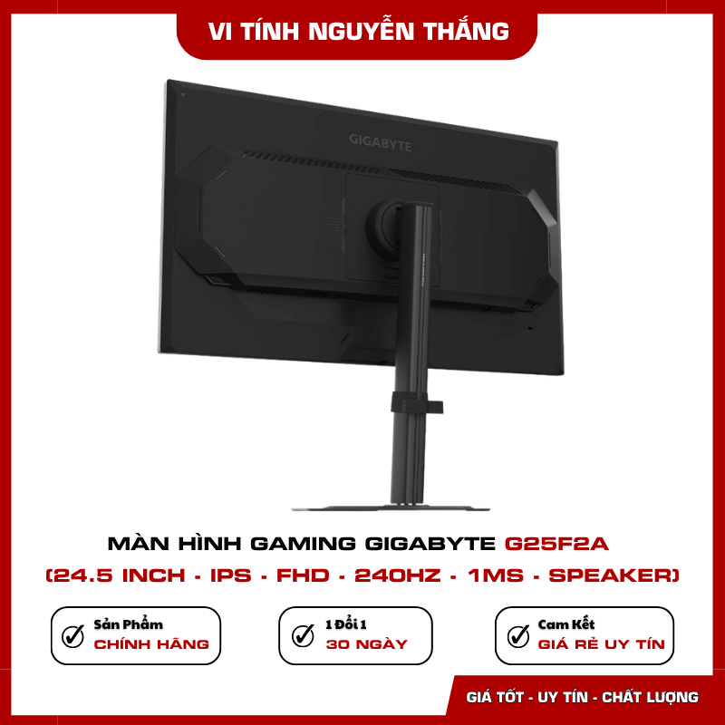 Cổng kết nối và chân đế màn hình Gaming GIGABYTE G25F2A