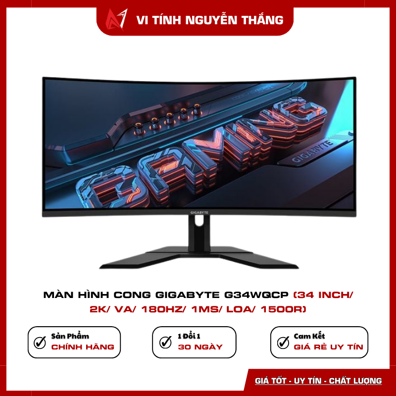 Gigabyte G34WQCP 34 inch 2K VA 180Hz 1ms cong 1500R