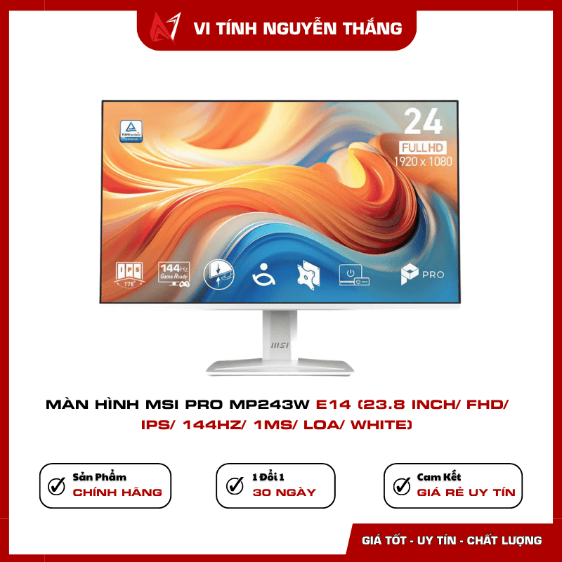Màn hình MSI PRO MP243W E14 23.8 inch Full HD màu trắng