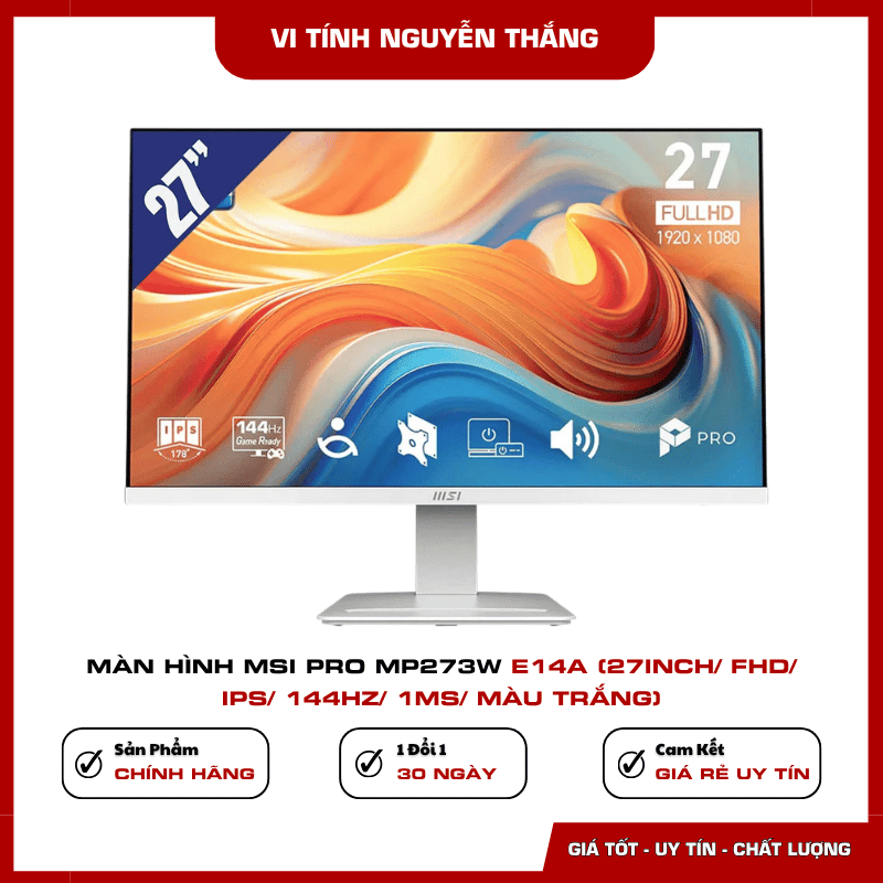 Màn hình MSI PRO MP273W E14A 27 inch màu trắng