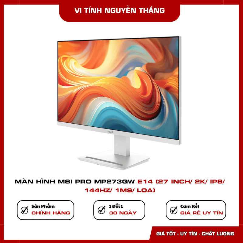 MSI Pro MP273QW E14 tấm nền IPS góc nhìn rộng