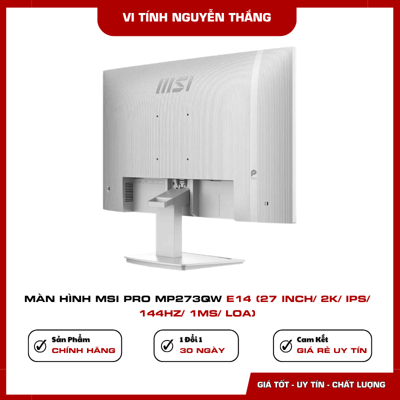 MSI Pro MP273QW E14 có loa tích hợp và cổng HDMI DisplayPort