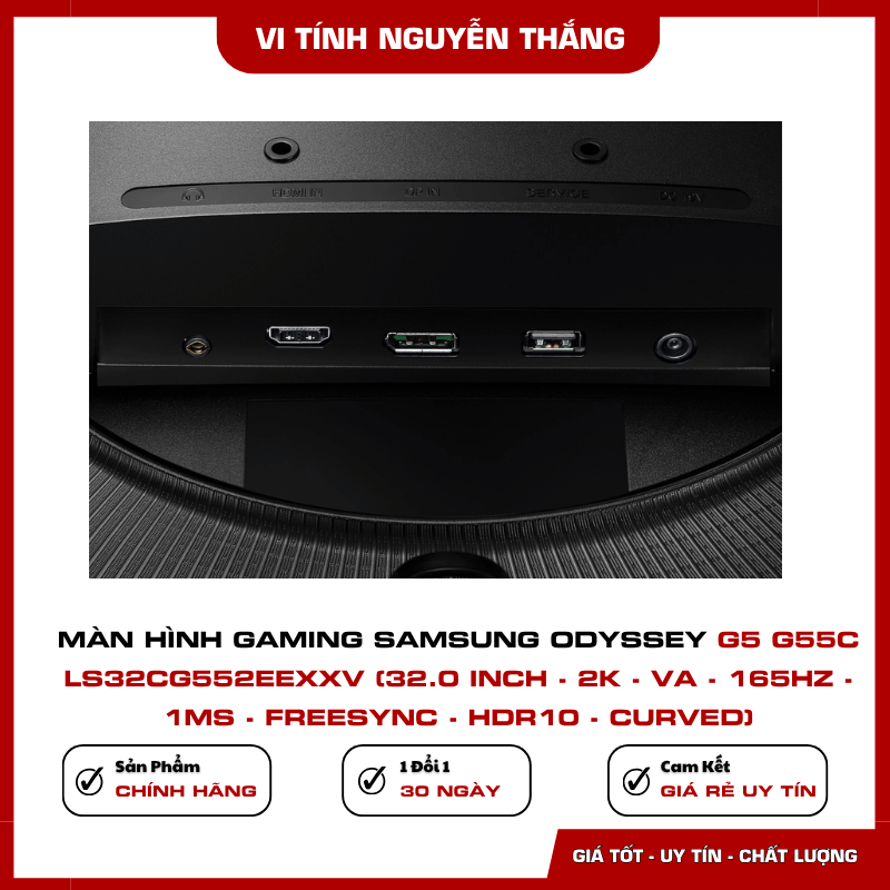 Samsung Odyssey G5 G55C tần số quét 165Hz phản hồi 1ms