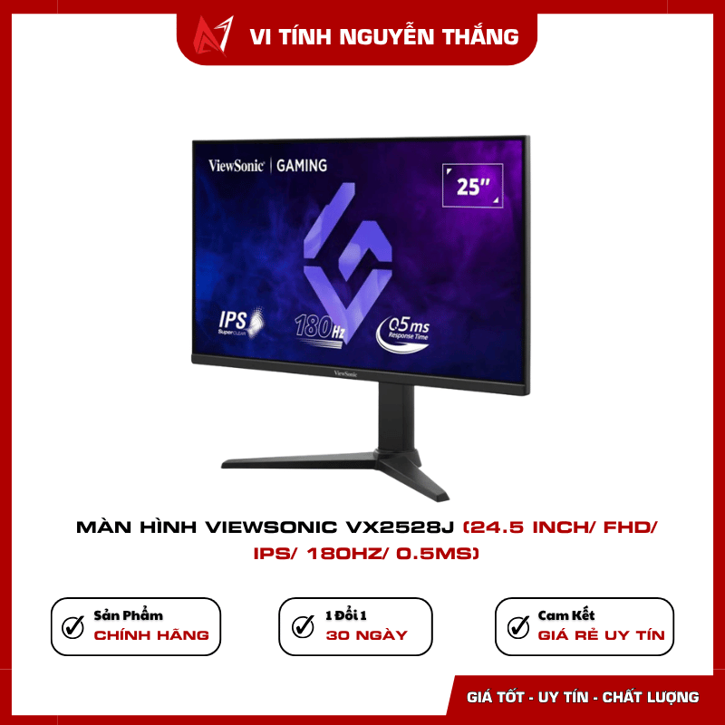 ViewSonic VX2528J tần số quét 180Hz chơi game mượt