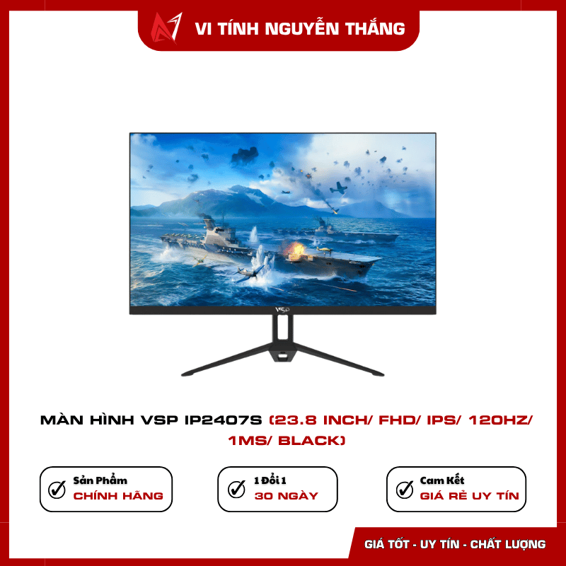 Màn hình VSP IP2407S 23.8 inch Full HD IPS 120Hz màu đen