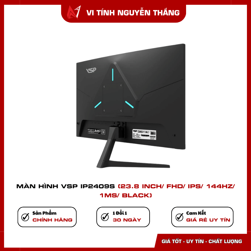 Màn hình VSP IP2409S thiết kế viền mỏng màu đen