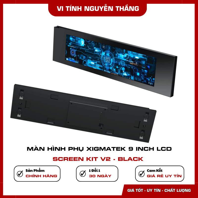 Màn hình phụ Xigmatek 9 inch LCD Screen Kit V2 Black