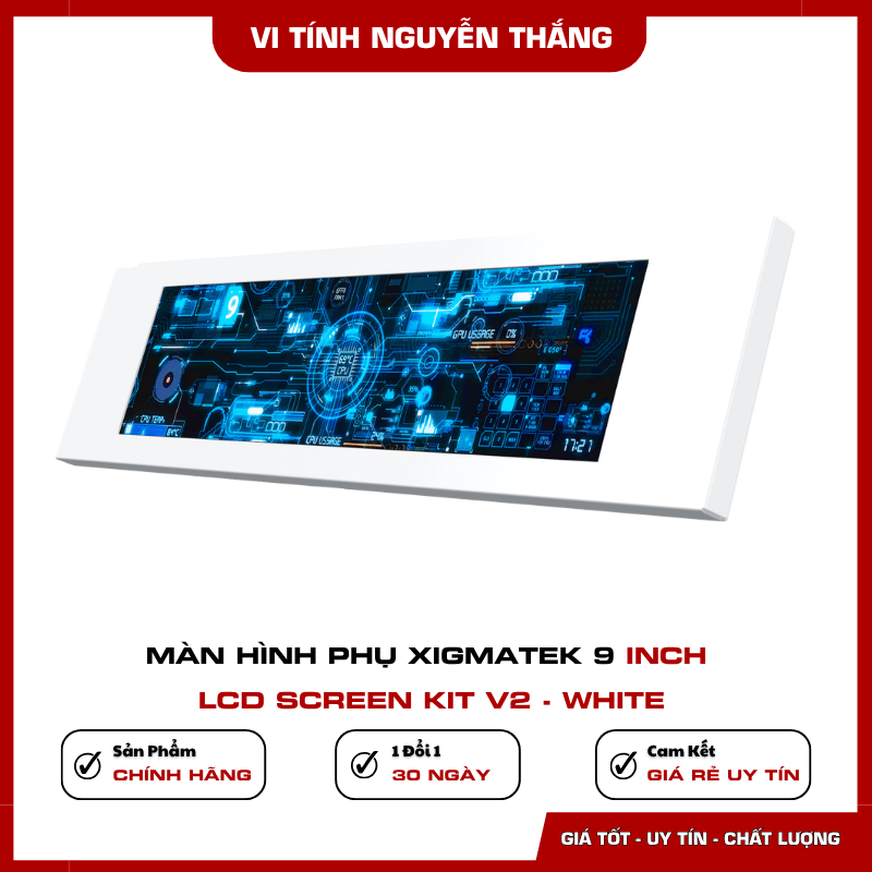 Màn hình phụ Xigmatek 9 inch LCD Screen Kit V2 White