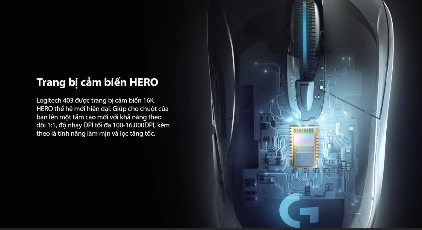 Chuột game Logitech G403 Hero (USB/RGB/Đen) 2