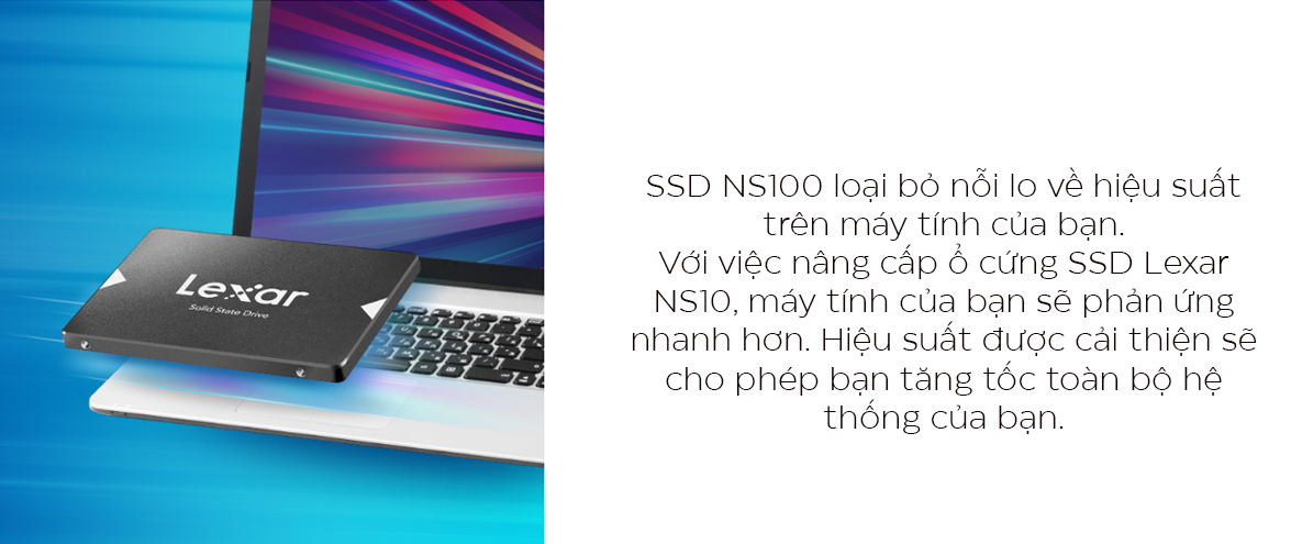 Ổ cứng SSD Lexar NS100 256GB Sata3 2.5 inch (Đoc 520MB/s - Ghi 450MB/s) - (LNS100-256RB