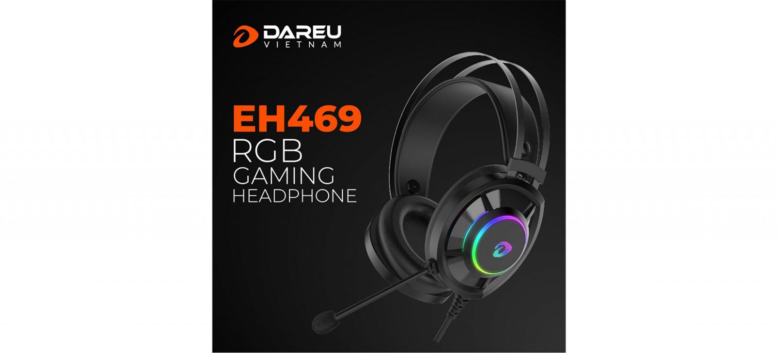 Tai Nghe Dareu EH469 RGB (USB, 7.1, LED RGB, Black)