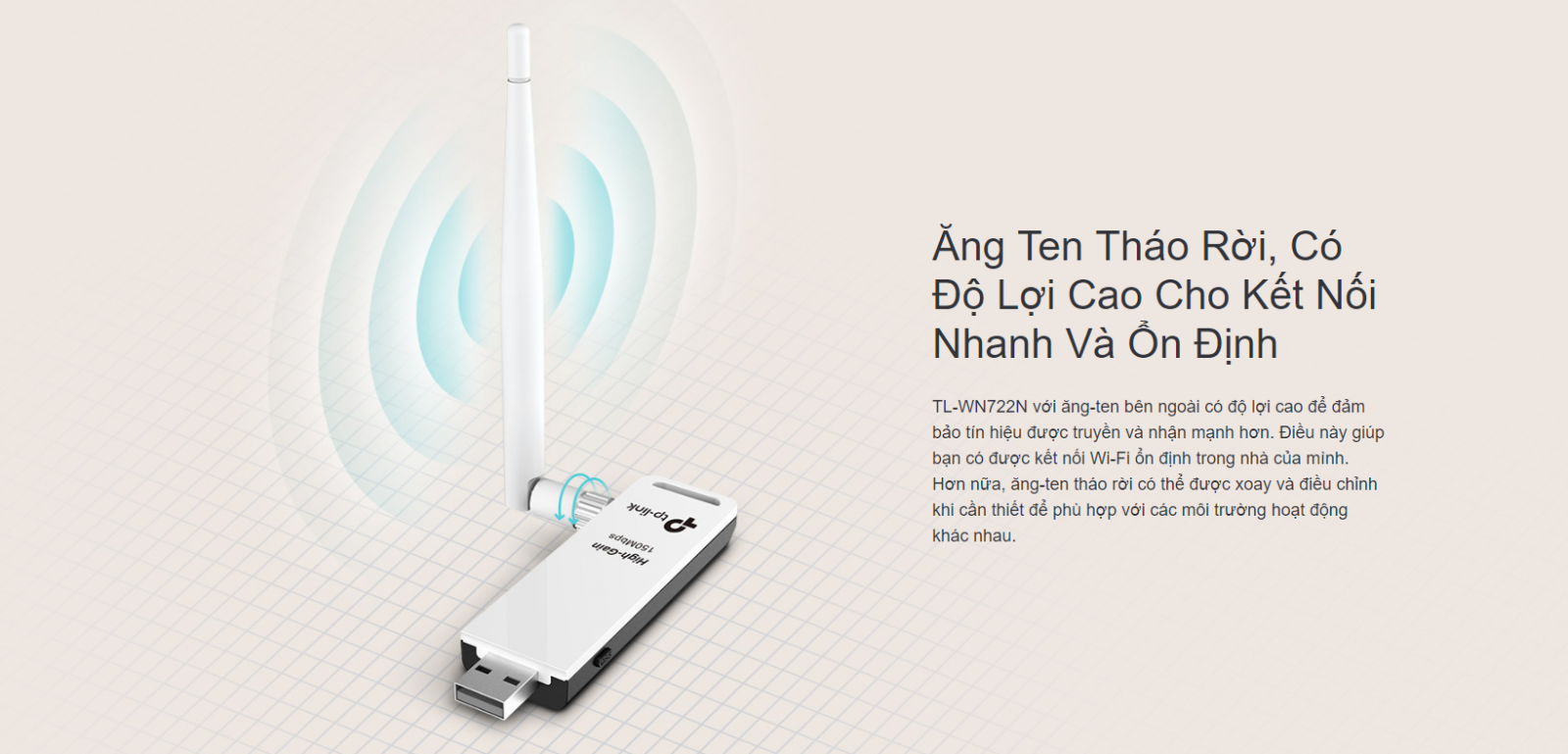 Card mạng không dây USB TP-Link TL-WN722N Wireless N150Mbps